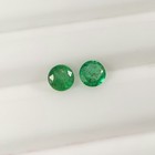 0.51 Ct Natural Zambian Green Emerald Nice Luster Round Cut Pair - G- 178 — photo 1