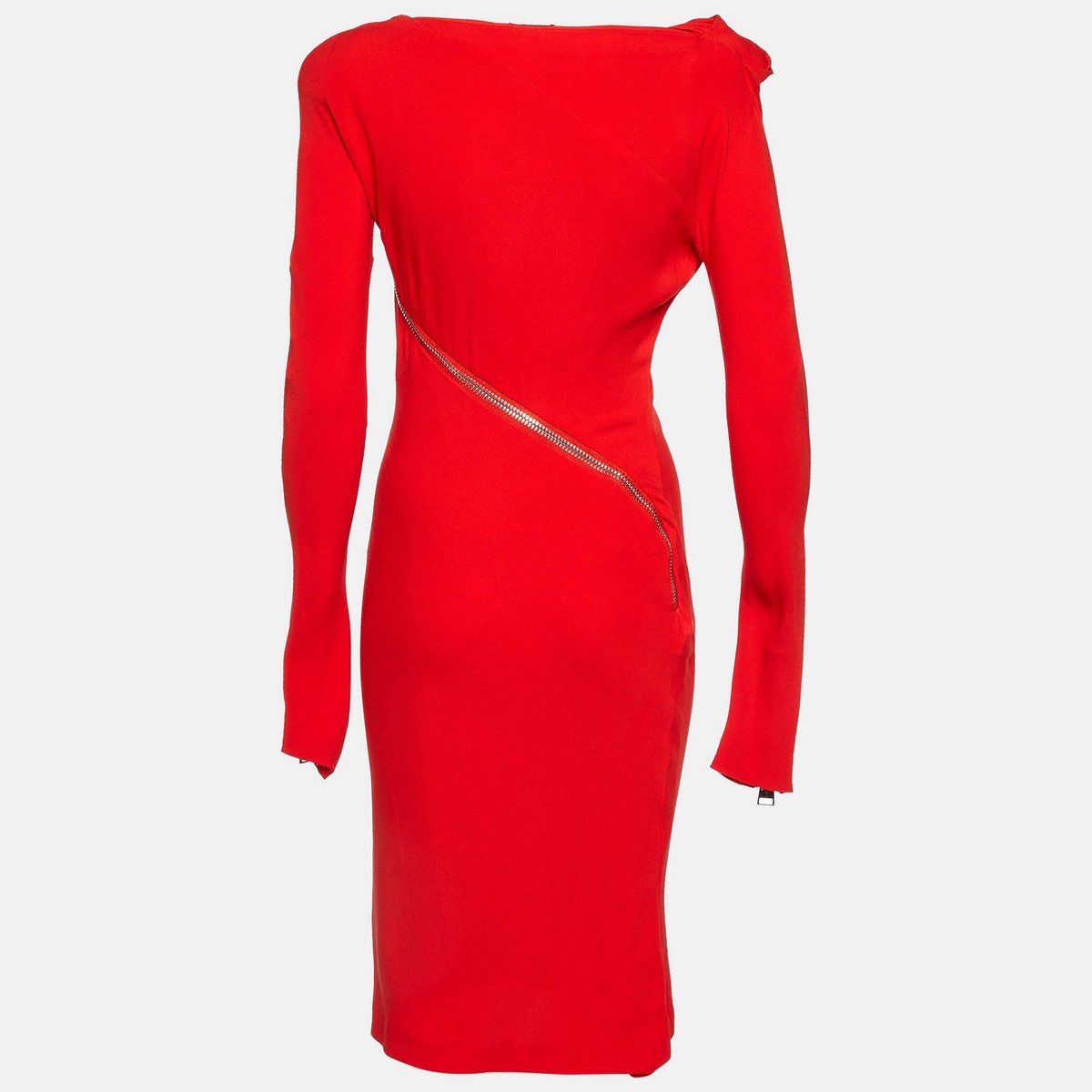 トムフォード　レッド　ドレス Tom Ford Red Silk Draped Zip Detail Short Dress S | eBay