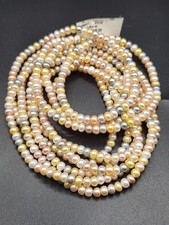 Very Long 96" Multi Color Freshwater Pearl Bead Necklace No Clasp