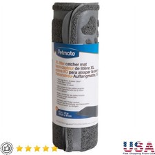 PVC Litter Catcher Mat XL Non-Slip Cat Litter Box Mat Keeps Floors Clean Gray