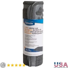 PVC Litter Catcher Mat XL Non-Slip Cat Litter Box Mat Keeps Floors Clean Gray