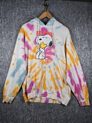 Aeropostale Snoopy Be Kind Tie-Dye Oversized Pullover Hoodie Mens XL Peanuts