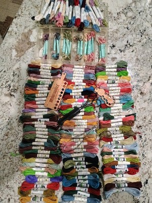 LOT OF 154 Soie d'Alger and Kreinik Silk Embroidery Thread and Dovo scissors 
