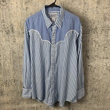 Vintage Rockmount Ranch Wear Pearl Snap Shirt 18 35 Blue Western Men  s