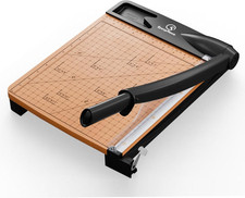 12 Inch Heavy Duty Paper Cutter, Wood Guillotine Paper Cutter Trimmer, 12-16 S