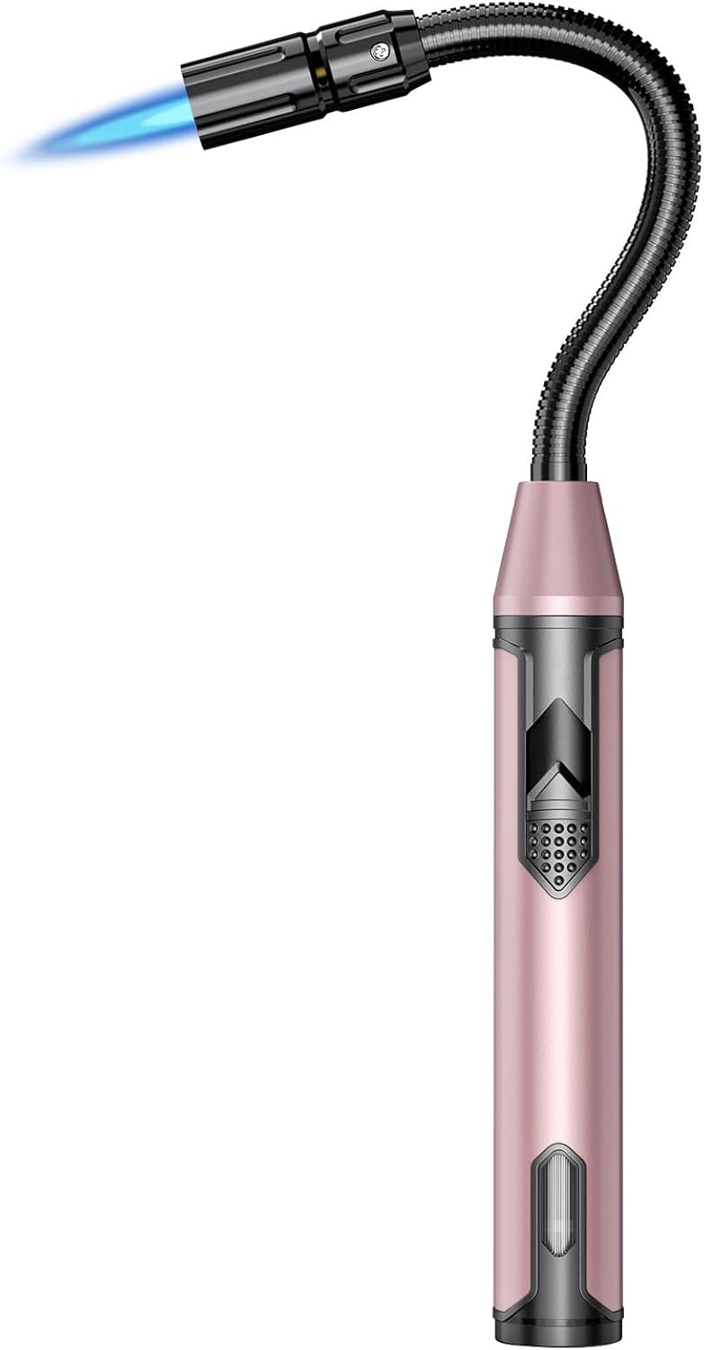 Refillable Butane Long Flexible Neck Rose Gold