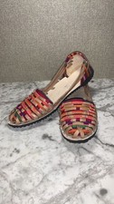 Sandalias boho de cuero tejido Huarache mexicano hechas a mano talla 39 8/8,5