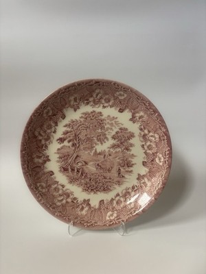 Biltons England Red & White Floral Country Scene 9  Salad Plate