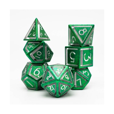 Level Up Würfel Einzelner Gefangener Poly Satz - Grün (7) Neu