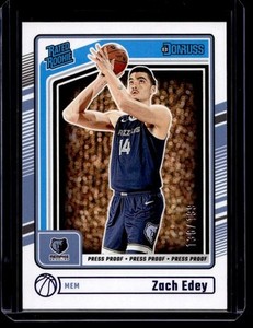 Zach Edey Rookie #239 136/199 2024-25 Donruss Press Proof Purple Memphis