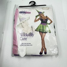 Secret Wishes Wickedly Cute 3 Pcs. Adult Witch Halloween Costume - Small - NEW