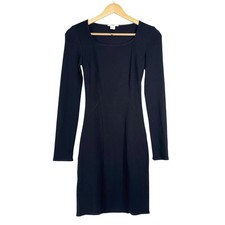 Helmut Lang Little Black Long Sleeve Dress Sz P Cutout Back Minimalist Elegant