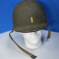 Gorgeous Named WWII M-1 Front Seam, Fixed Bale helmet w/ CAPAC Liner & Lt. Bar