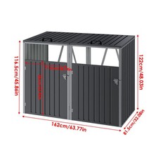 Metal Double Wheelie Bin Storage Unit Outdoor Garden Dustbin Store Cover Shed UK