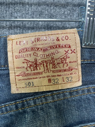 Vintage Levis Jeans Herren 32x32 (32x34) 501-0193 XX 90s Made In USA Button Fly - Bild 9 von 14