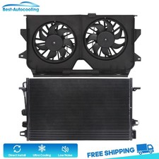 Ac Condenser And Cooling Fan Assembly Kit For 2005-2007 Chrysler Town Country