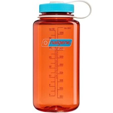 Nalgene Sustain 32oz Wide Mouth Bottle (Flame) Blue Atoll Cap Recycled BPA-Free