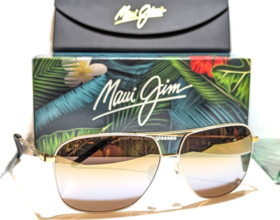 Prescription Sunglasses Maui Jim Kami Sunglasses Maui Jim Kami POLARIZED Gold Silver Glass Lens Mirror Sunglass