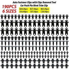 190PCS Auto Bumper Clips Car Plastic Rivets Fastener Fender Push Retainer 6 Size