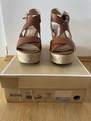 Michael Kors Celia Mid Wedge Damen Keilsandalen Plateau Bast Schnalle 38