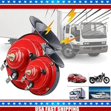 2PC 12V 300DB Super Loud Train Air Horn Waterproof Motorcycle Car Truck SUV Boat