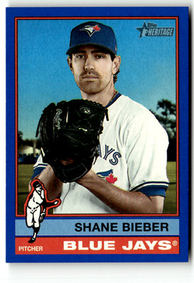 2025 Topps Heritage MLB No. 609 Shane Bieber Blue