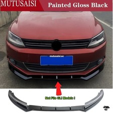 For 2011-2014 Vw Jetta Mk6 Base Front Bumper Lip Kit Chin Spoiler Gloss Black