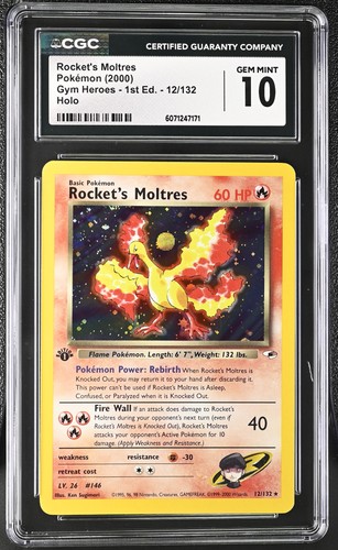 Rocket's Moltres (1st Edition) graded CGC 10 for sale on eBay