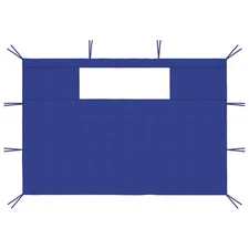 Canopy Sidewalls 2 Pcs Pavilion Gazebo Sidewall Tent with Windows Blue vidaXL