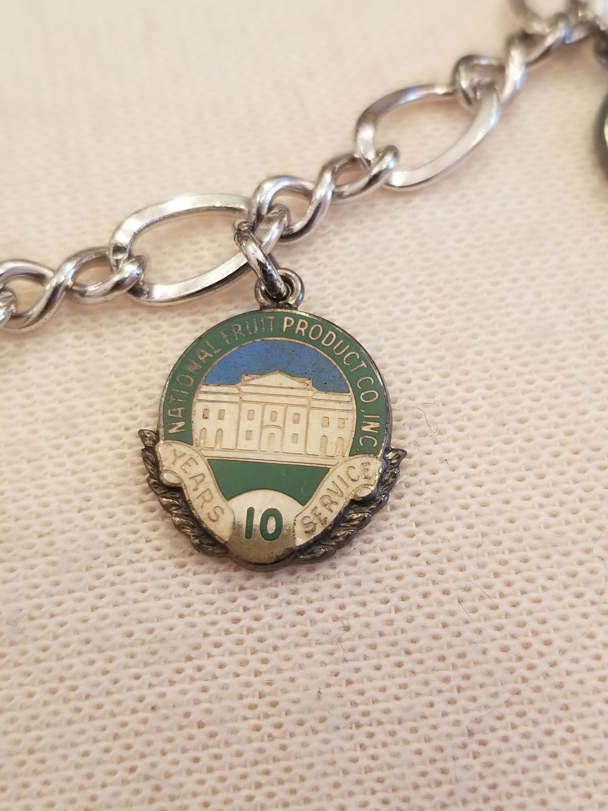 Balfour Silver Employee Charm Bracelet National Fruit Product White House Apple