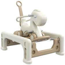 Qaba 5 in 1 Rocking Horse for Toddlers Years 1-6, Kids Spring Ride on Horse Bala