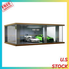 1:24 Scale Die-Cast Car Garage Display Case with Transparent Acrylic Cover and L