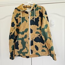 RVLT Revolution Hooded Jacket Size L Full Zip Camouflage pockets Camo Cotton