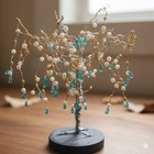 Handmade Wire Sculpture Abstract Woman with Balloons Modern Home Decor,table top