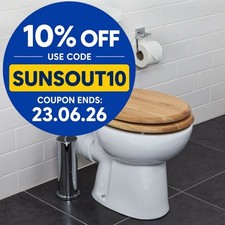 Image of Croydex Flexi-Fix Rutland Toilet Seat Soft Close Solid Oak Wood Quick Release
