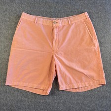 Peter Millar Shorts Mens 36 Pink Salmon Mid Rise Flat Front Casual Golf Chino