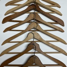 Vtg 1930s-1950s Wooden Hangers Mid-Century USA Made Clothes Clothing Lot of 8