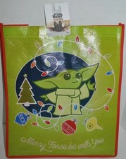 Star Wars Baby Yoda Grogu holiday Jedi force Disney Reusable Tote Bag NEW