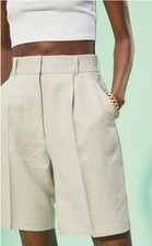 H&M NATURAL LINEN BLEND BERMUDA SHORTS S12 EUR40 BNWT