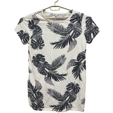 Old Navy Dress Womens XL Palm Leaves Cotton Blend Tropical Print Tee Shirt