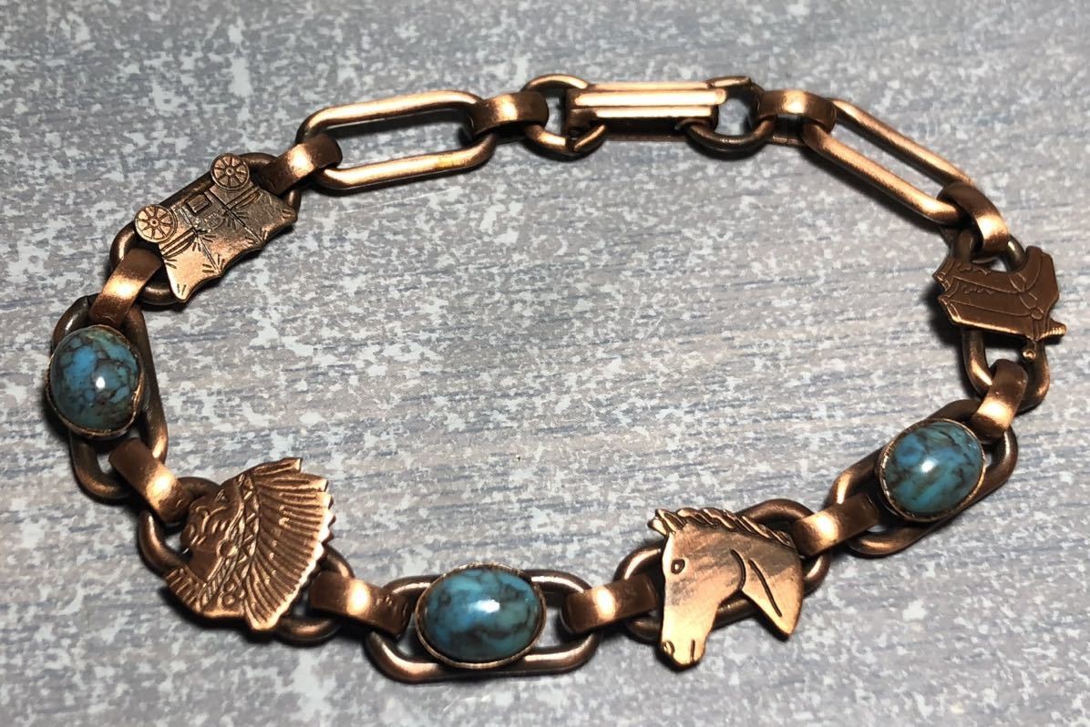 Solid copper turquoise bracelet SOLID COPPER copp… - image 2