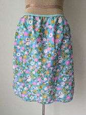 Vintage 60's Mod Pop Floral Scalloped Short Skirt Slip Petticoat FLAW