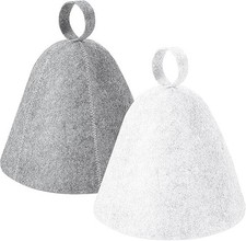 2 Pack Sauna Hat, Wool Felt Sauna Cap Russian Banya Cap Unisex Sauna Hat for Ste
