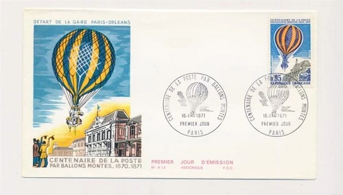 D340432 France FDC Centenary Balloon Mail