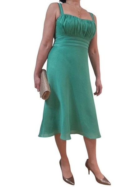 Women Monsoon Dress Green Linen Silk L