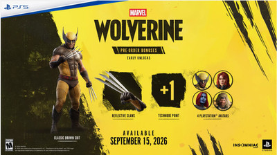Wolverine PS5 DLC Pre-Order Bonus Content - Classic Suit + 4 PlayStation Avatars