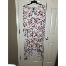 Agnes & Dora Earhart Dress Womens XL/XXL Cream Floral NWT Long Sleeve Sharkbite