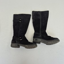 Clarks Boots 5 E Black Womens Suede Full Zip Faralyn Dawn Knee High