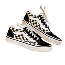Vans Old Skool Kids Checkerboard Black White Skate Shoes Sz 2 Youth