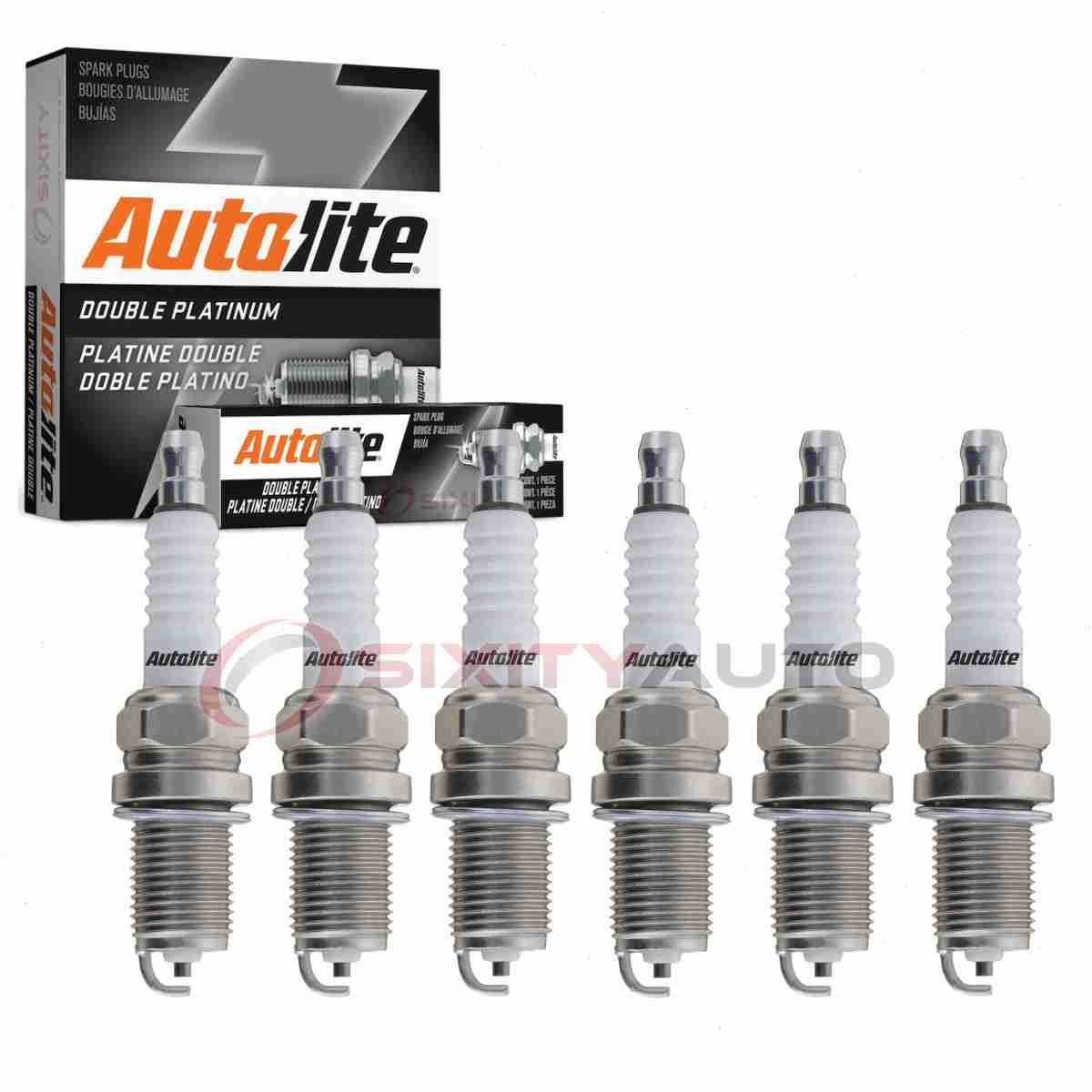 6 pc Autolite Double Platinum Spark Plugs for 1994-1996 Mercedes-Benz E320 rt
